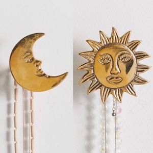 Urban Outfitters Gilded Moon and Sun Hooks